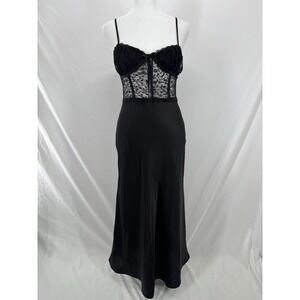 Y2K Lace Corset Slip Dress S Whimsigoth Fairy Grunge Babydoll Dark Coquette Prom